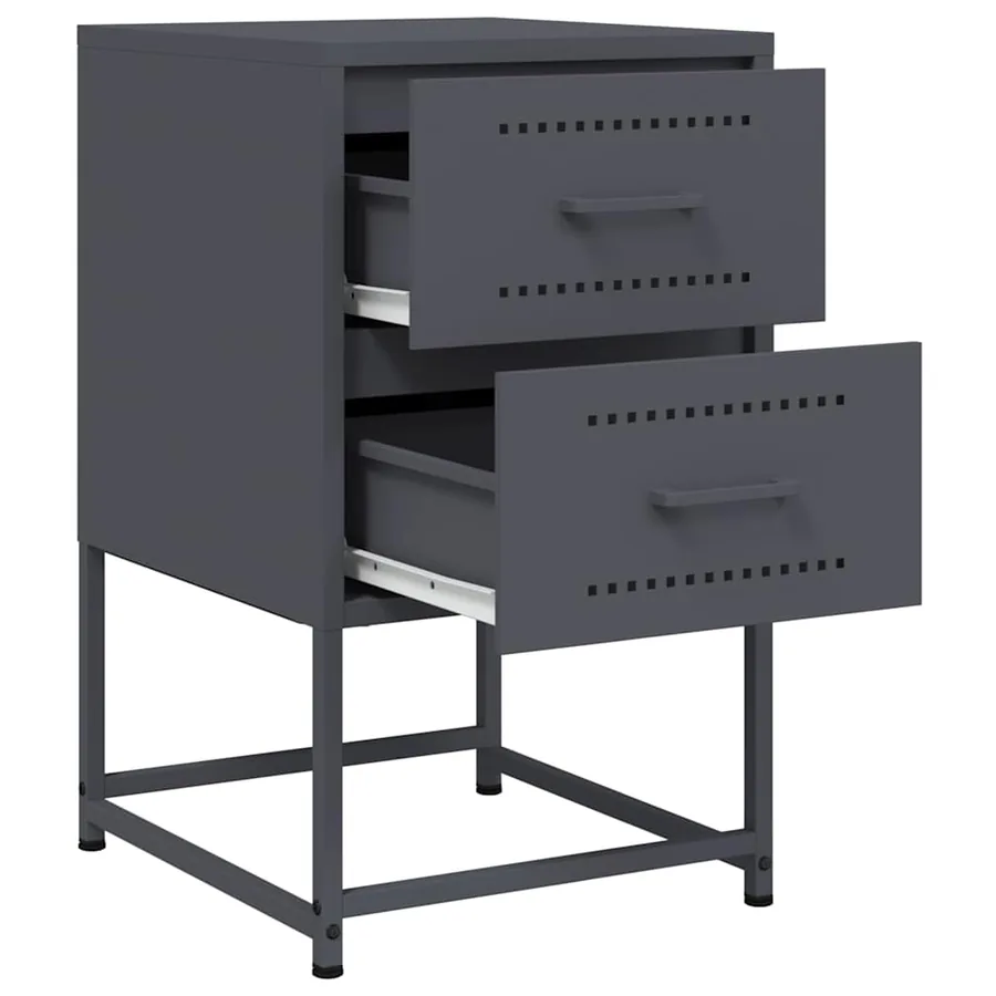 Table de chevet anthracite 36x39x60,5 cm acier - 9