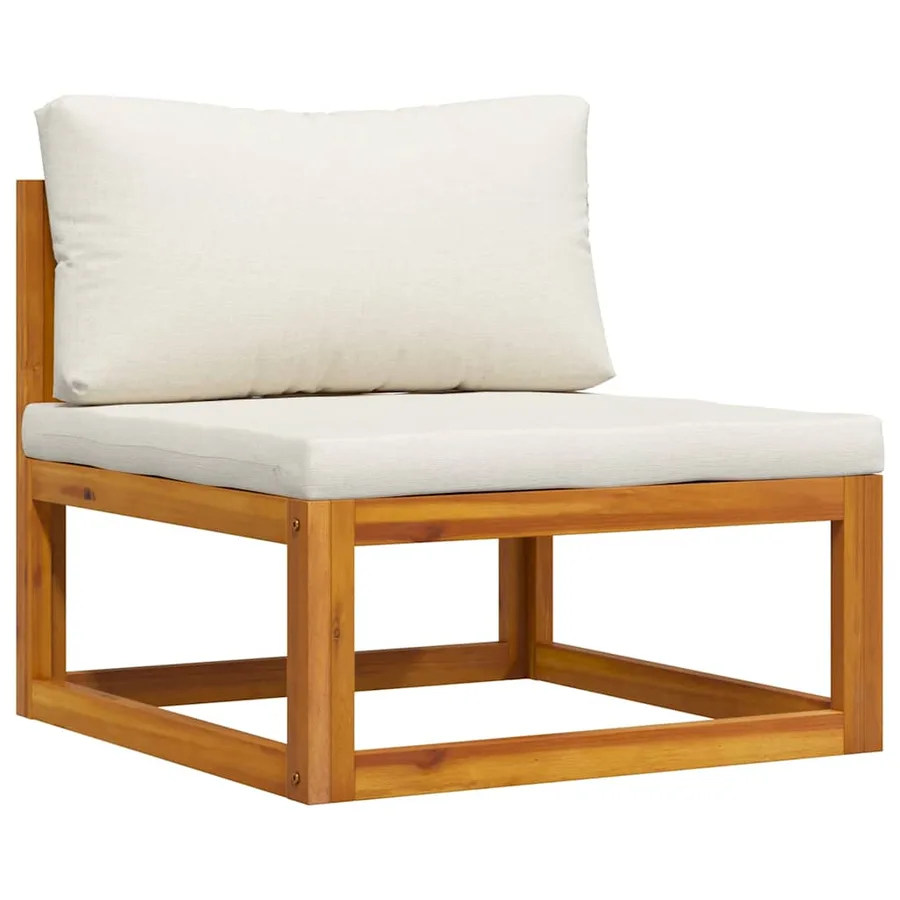 Salon de jardin 2 pcs avec coussin Bois d'acacia solide - 5