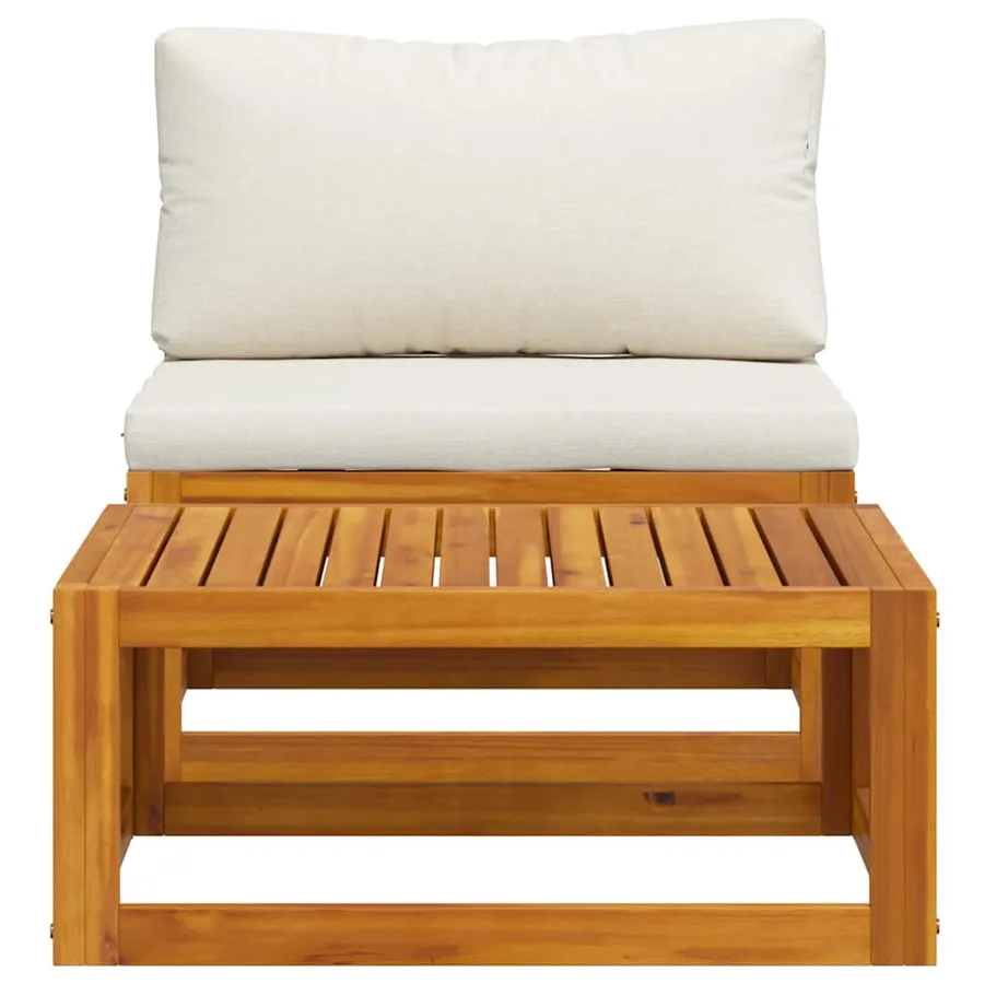 Salon de jardin 2 pcs avec coussin Bois d'acacia solide - 7