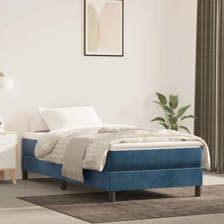 Matelas à ressorts ensachés 90 x 220 cm Bleu foncé