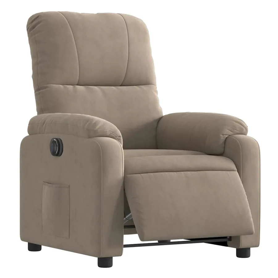 Fauteuil inclinable électrique taupe tissu microfibre - 3