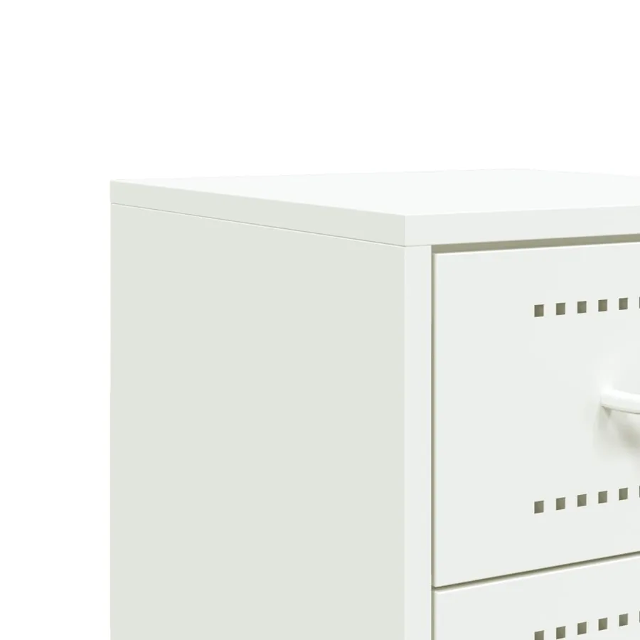 Tables de chevet 2 pcs blanc 36x39x60,5 cm acier - 10