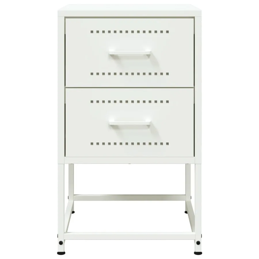 Tables de chevet 2 pcs blanc 36x39x60,5 cm acier - 5