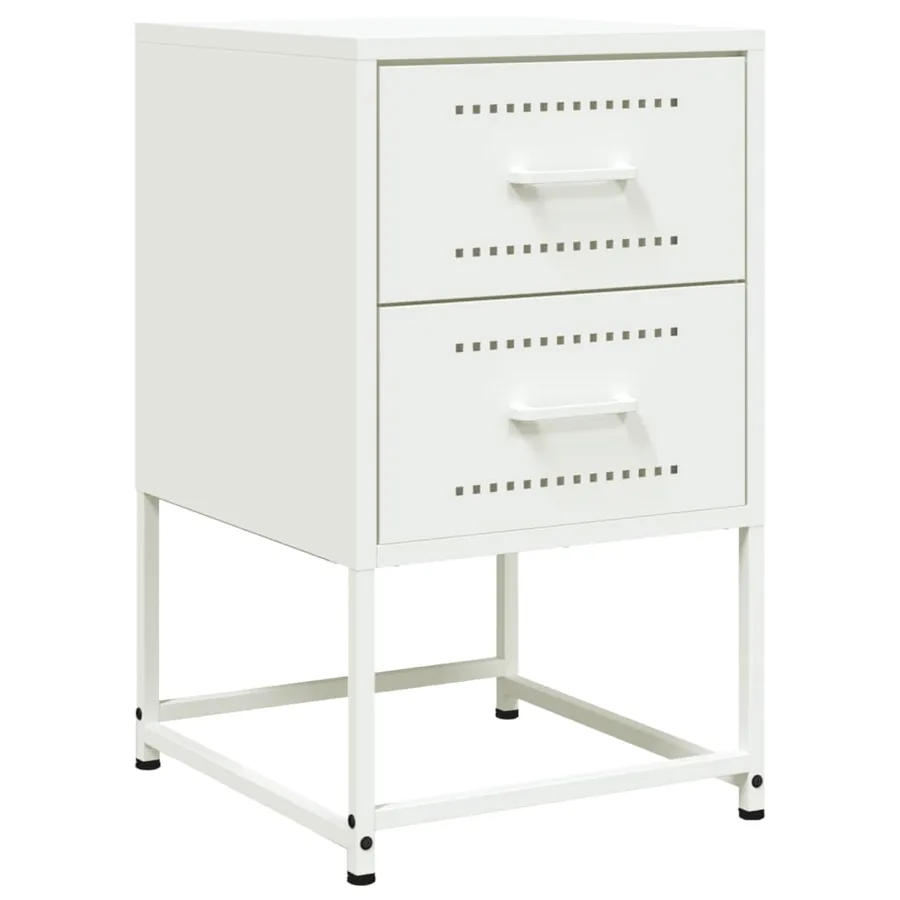 Tables de chevet 2 pcs blanc 36x39x60,5 cm acier - 6