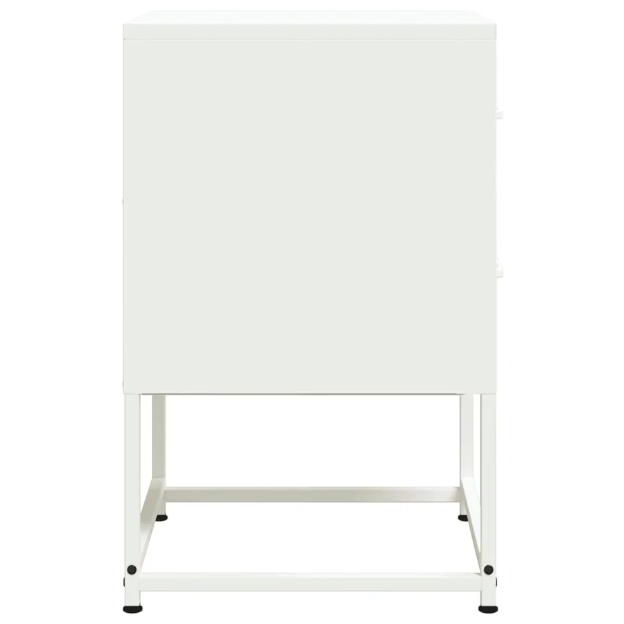 Tables de chevet 2 pcs blanc 36x39x60,5 cm acier - 7