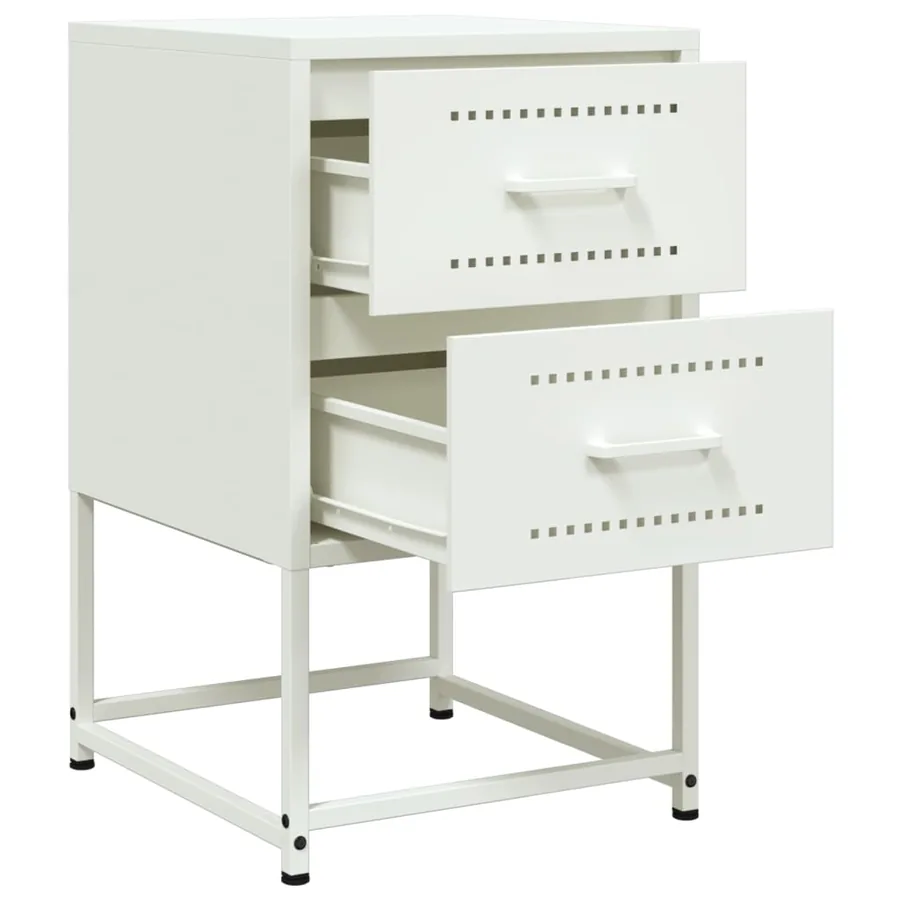 Tables de chevet 2 pcs blanc 36x39x60,5 cm acier - 9