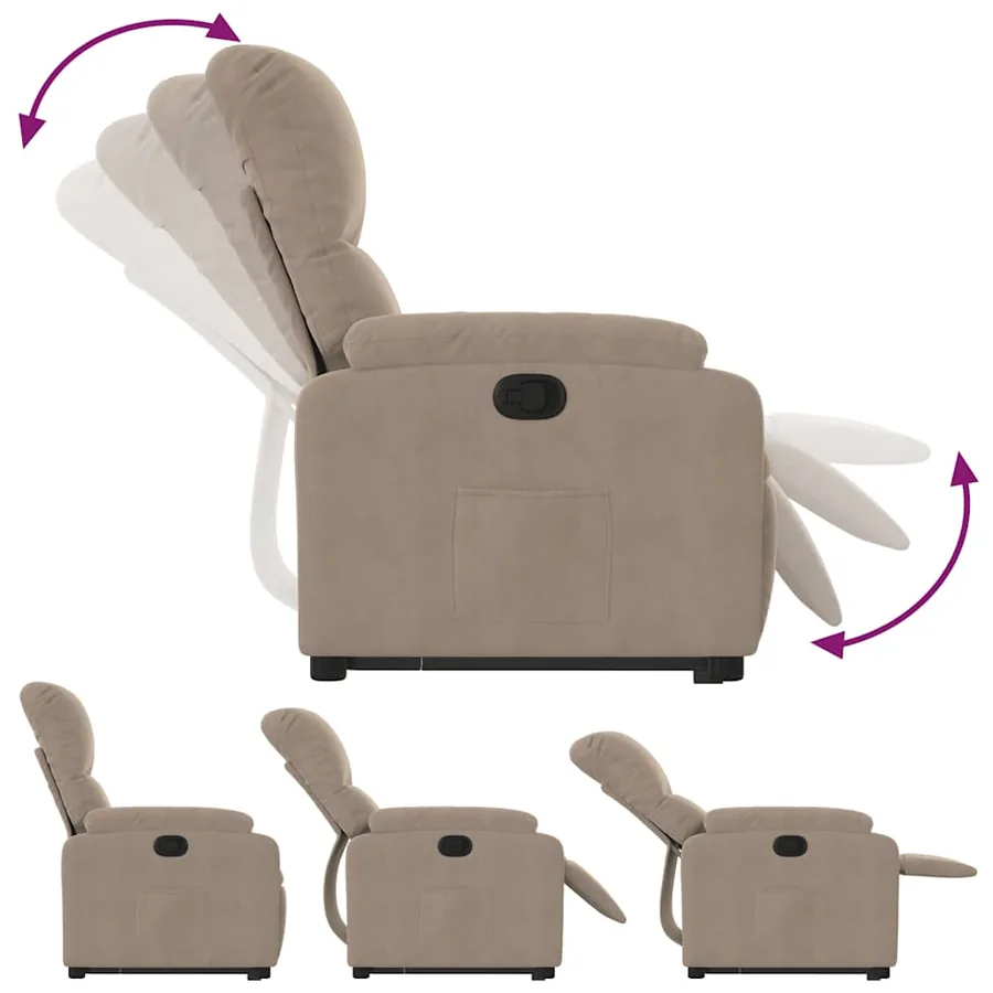 Fauteuil inclinable taupe tissu microfibre - 7
