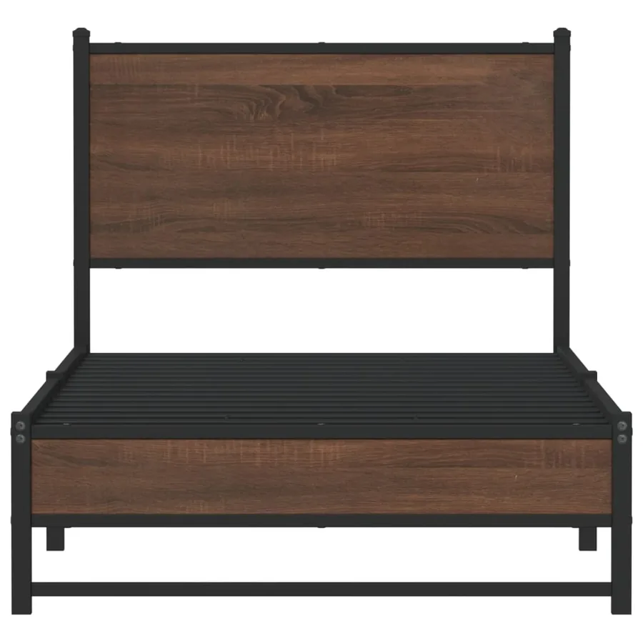 Cadre de lit en métal sans matelas chêne marron 80x200 cm - 5