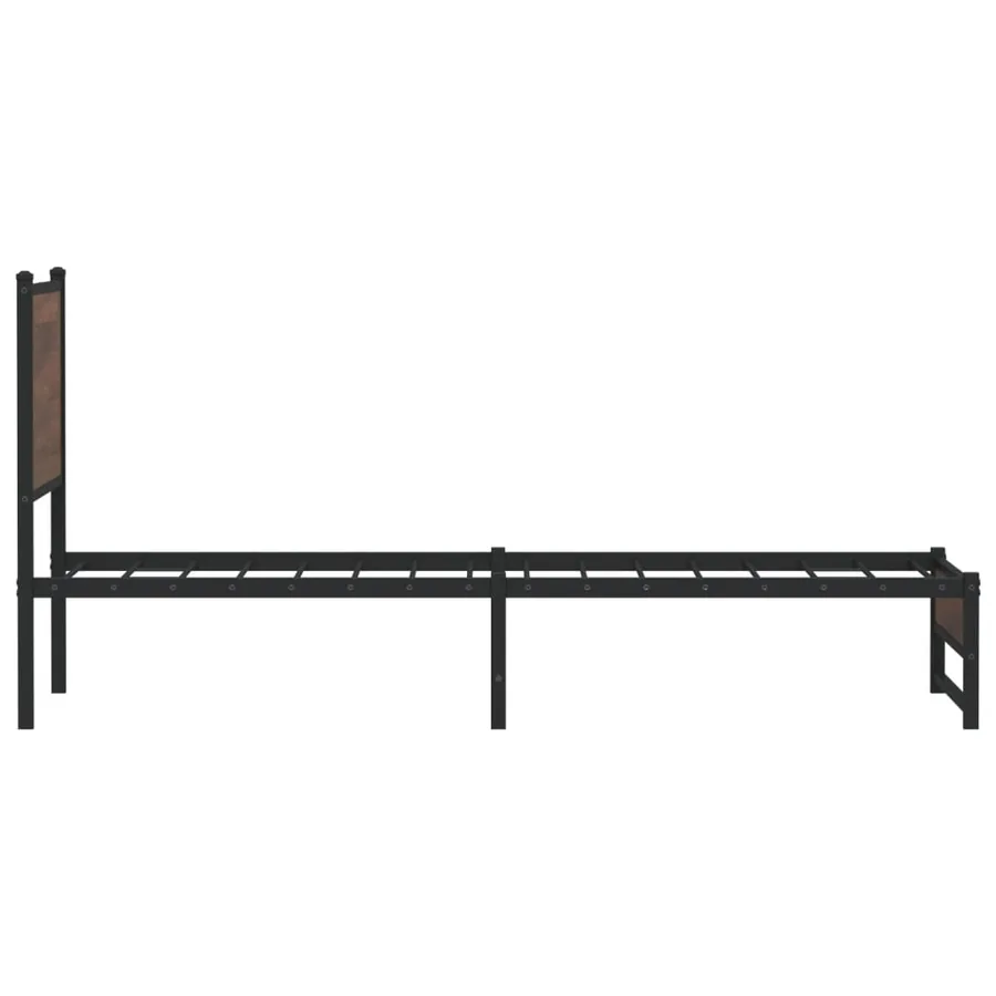 Cadre de lit en métal sans matelas chêne marron 90x200 cm - 6