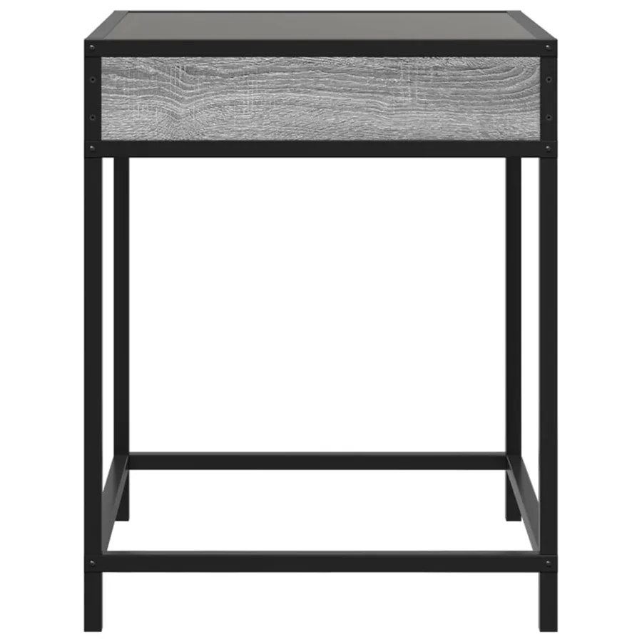 Table de chevet avec LED infini sonoma gris 40x40x51 cm - 6