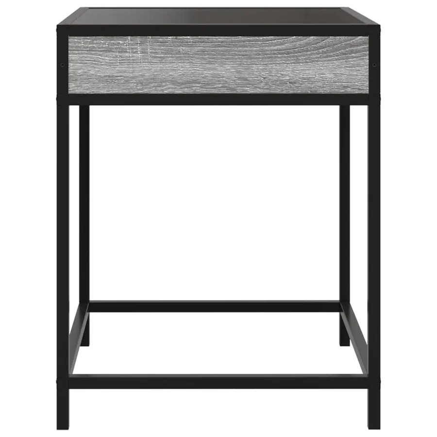Table de chevet avec LED infini sonoma gris 40x40x51 cm - 7