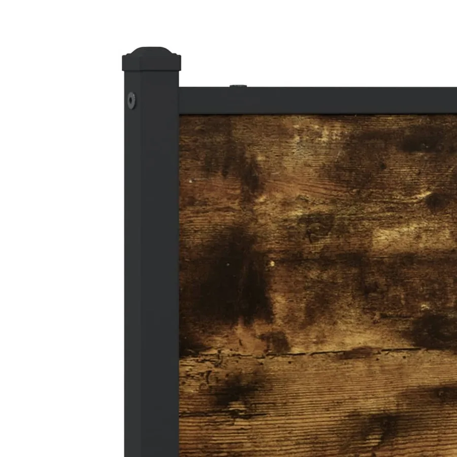 Cadre de lit en métal sans matelas chêne fumé 160x200 cm - 9