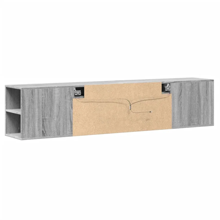 Meuble TV mural avec LED sonoma gris 180x31x39,5 cm - 8