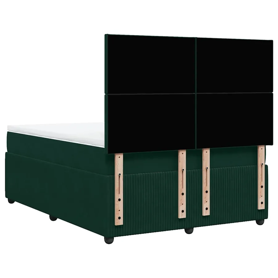 Sommier à lattes de lit et matelas Vert foncé 140x190cm Velours - 6