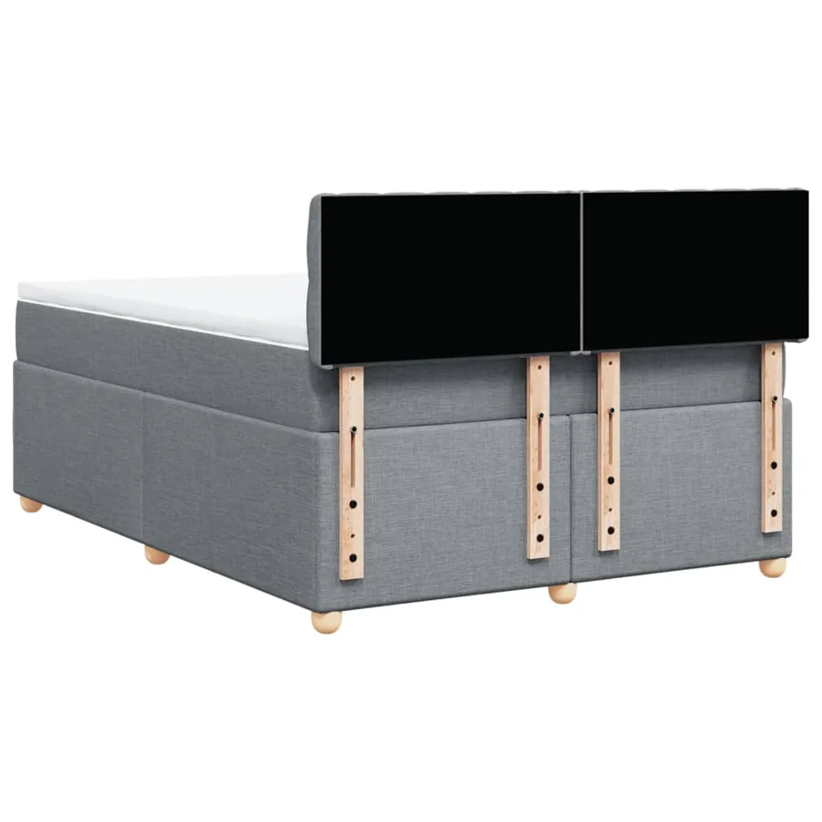 Sommier à lattes de lit avec matelas Gris clair 140x200cm Tissu - 8
