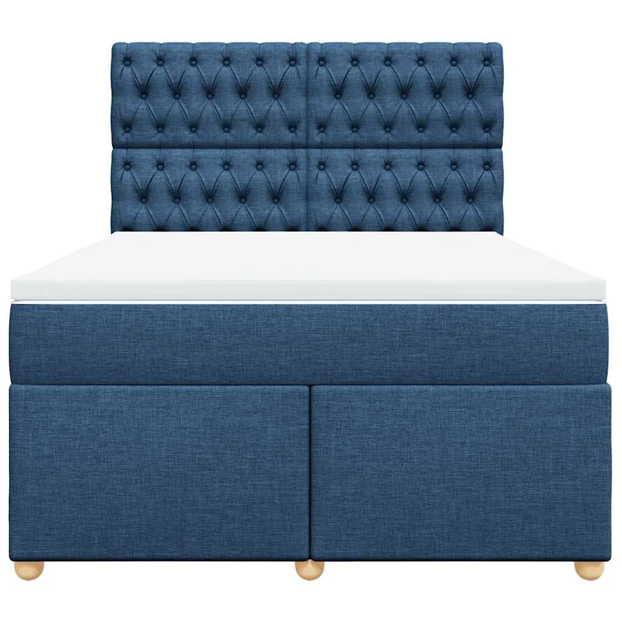 Sommier à lattes de lit avec matelas Bleu 140x190 cm Tissu - 6