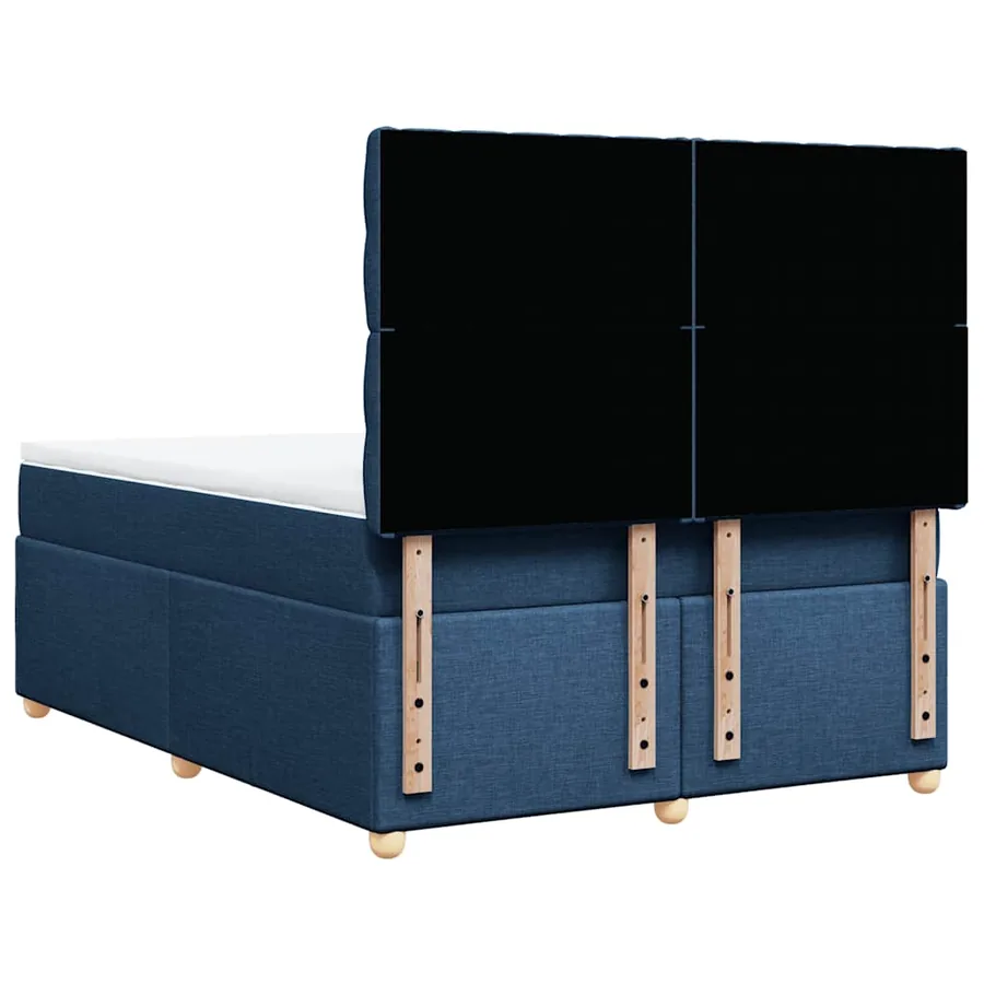 Sommier à lattes de lit avec matelas Bleu 140x190 cm Tissu - 8