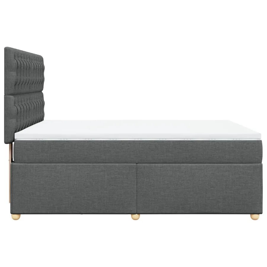 Sommier à lattes de lit avec matelas Gris foncé 160x200cm Tissu - 5