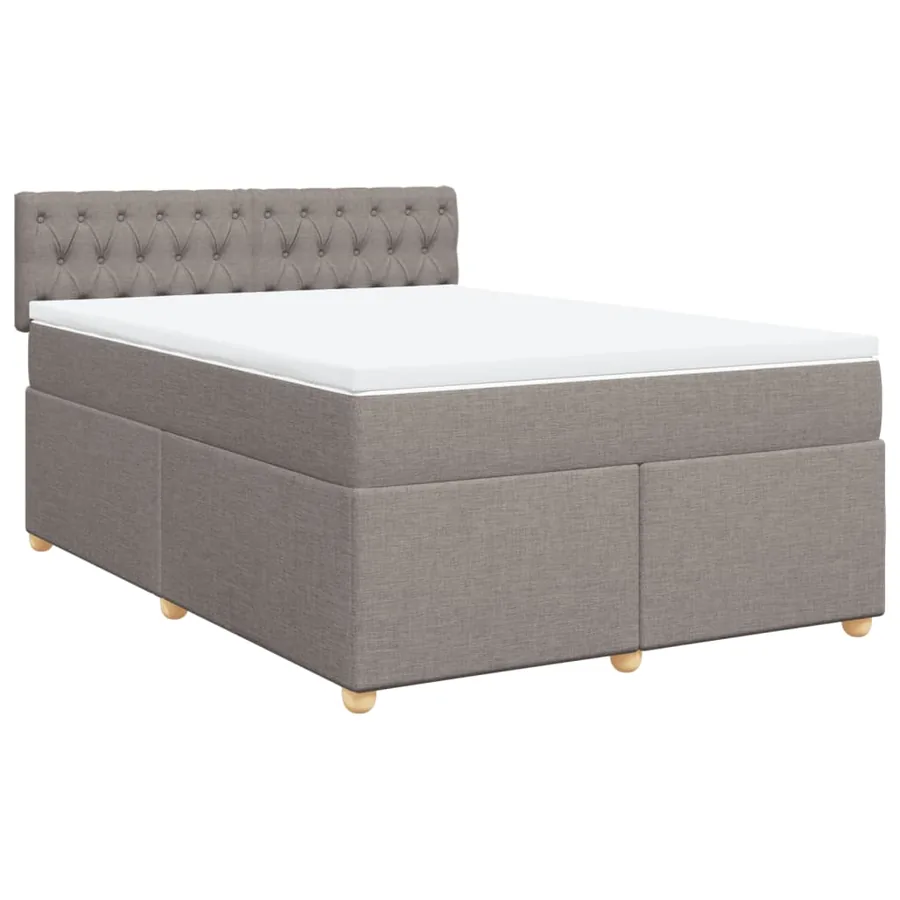 Sommier à lattes de lit avec matelas Taupe 140x190 cm Tissu - 2