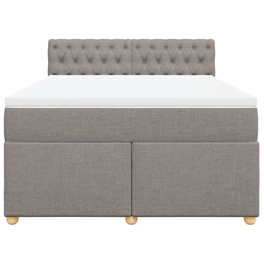 Sommier à lattes de lit avec matelas Taupe 140x190 cm Tissu - 4