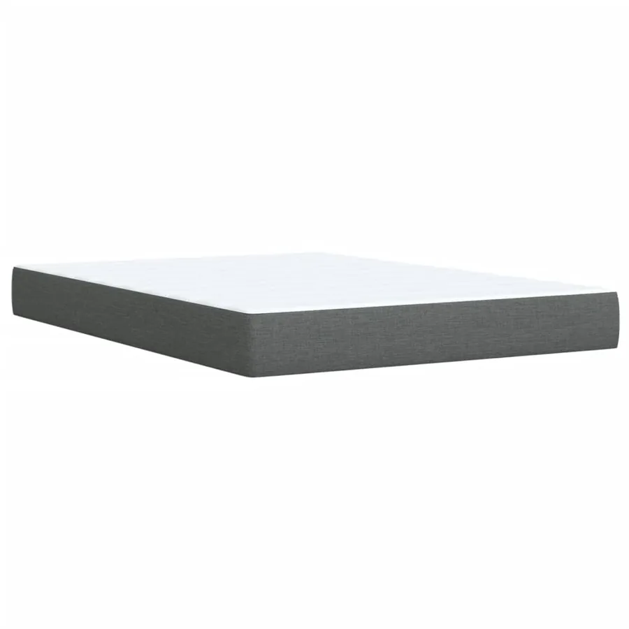 Sommier à lattes de lit avec matelas Gris foncé 140x190cm Tissu - 11
