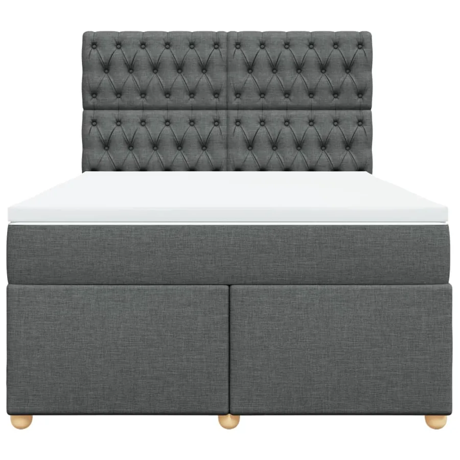 Sommier à lattes de lit avec matelas Gris foncé 140x190cm Tissu - 6
