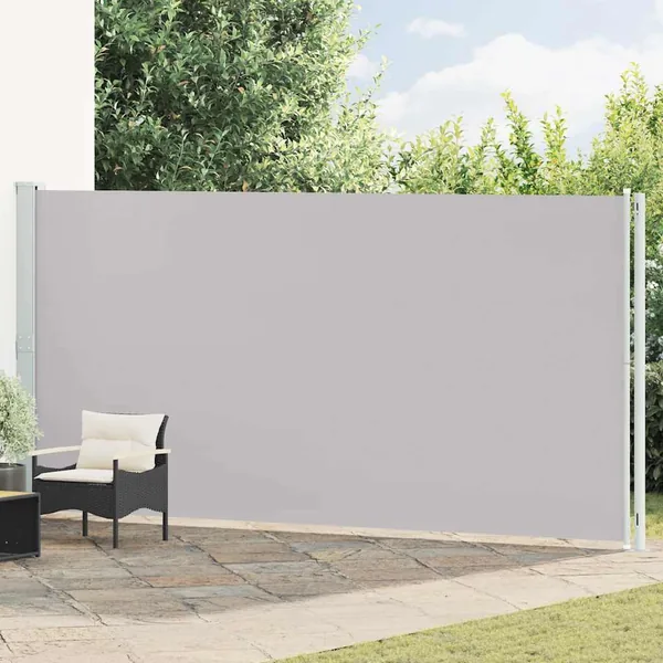 Auvent latéral rétractable de patio 200x600 cm Gris
