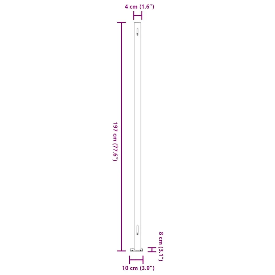 Auvent latéral rétractable de patio 200x600 cm Gris - 12