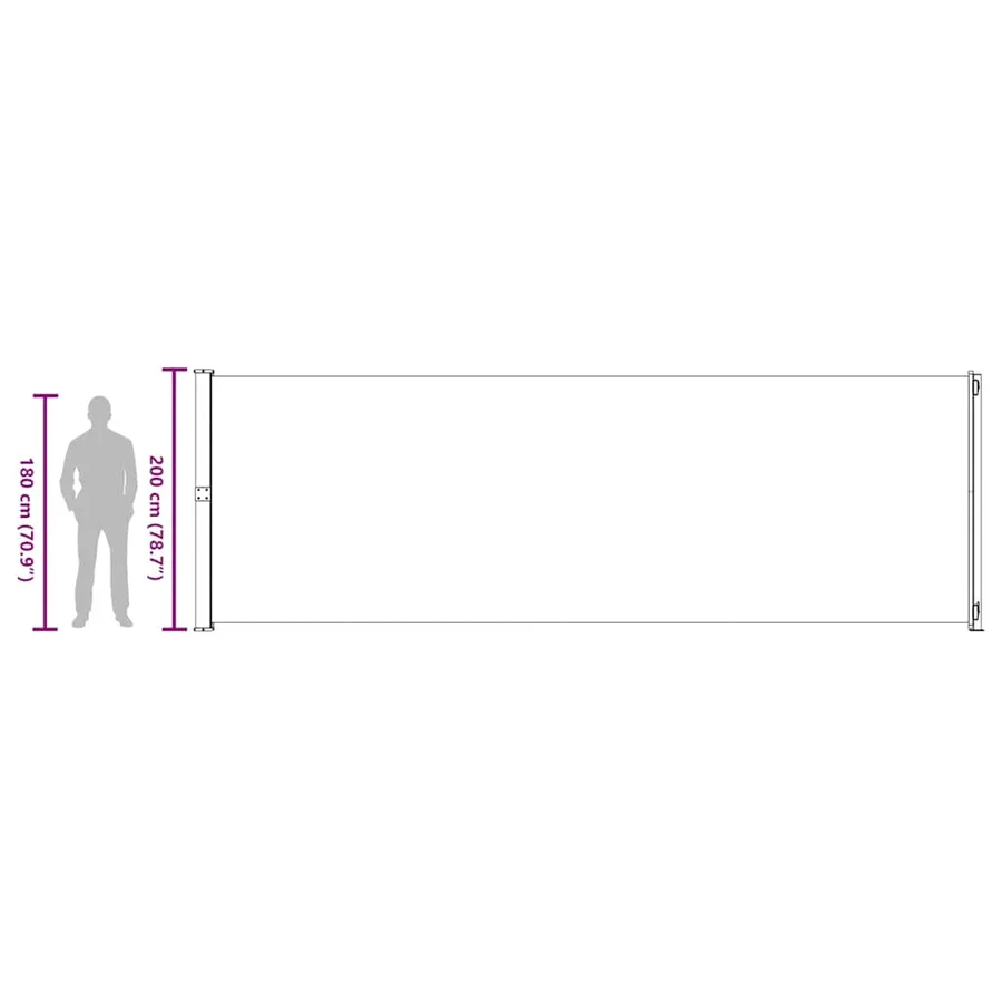 Auvent latéral rétractable de patio 200x600 cm Gris - 13