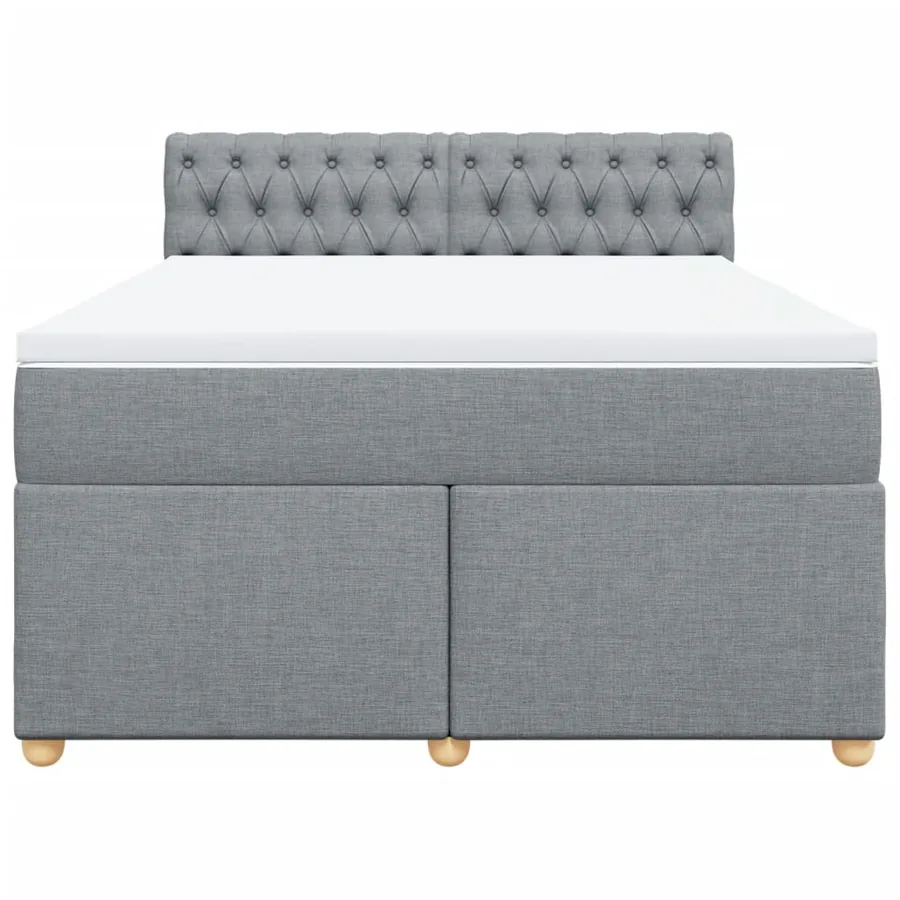 Sommier à lattes de lit avec matelas Gris clair 160x200cm Tissu - 6