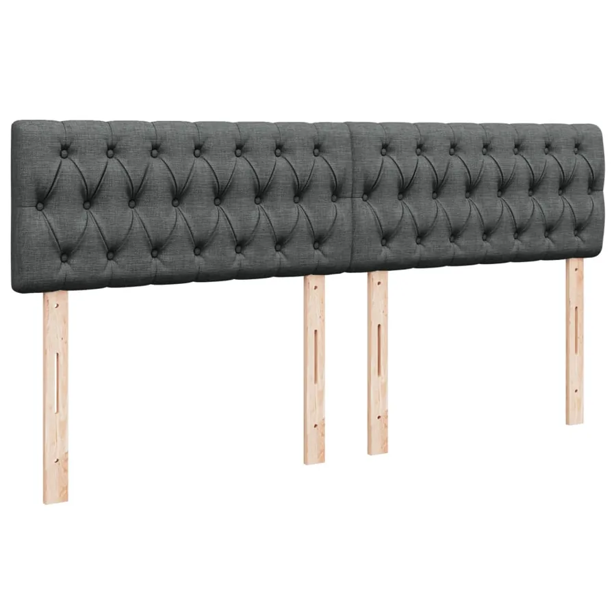 Sommier à lattes de lit avec matelas Gris foncé 180x200cm Tissu - 12