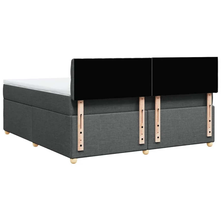 Sommier à lattes de lit avec matelas Gris foncé 180x200cm Tissu - 8