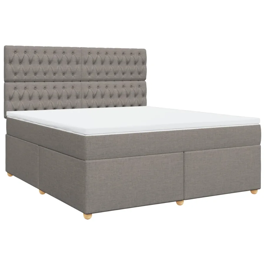Sommier à lattes de lit avec matelas Taupe 180x200 cm Tissu - 2