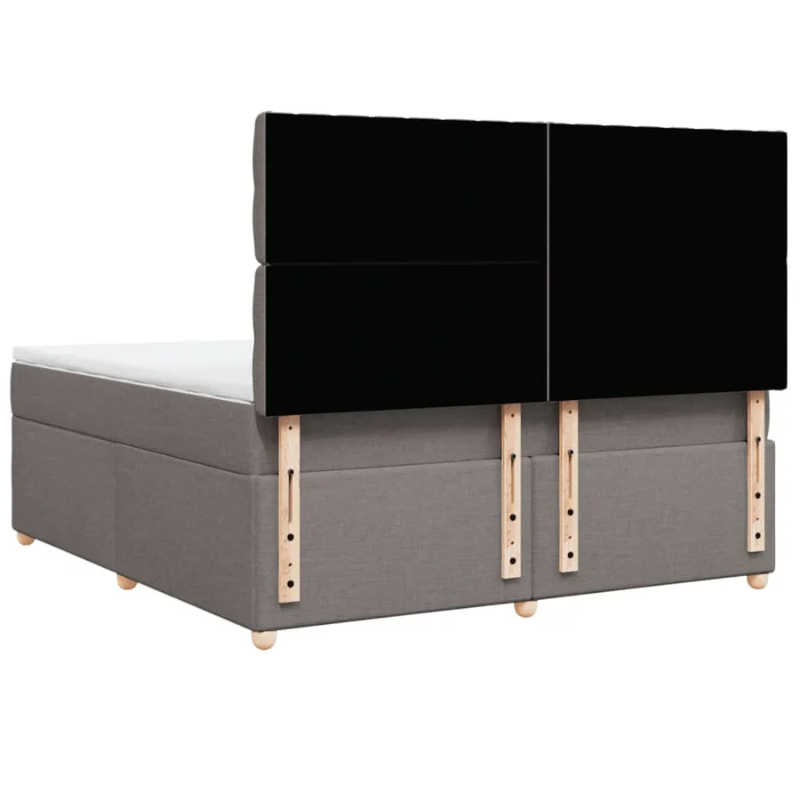 Sommier à lattes de lit avec matelas Taupe 180x200 cm Tissu - 6