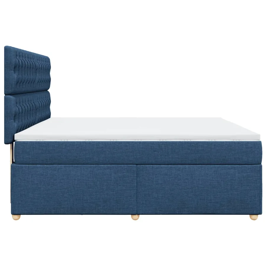 Sommier à lattes de lit avec matelas Bleu 180x200 cm Tissu - 7