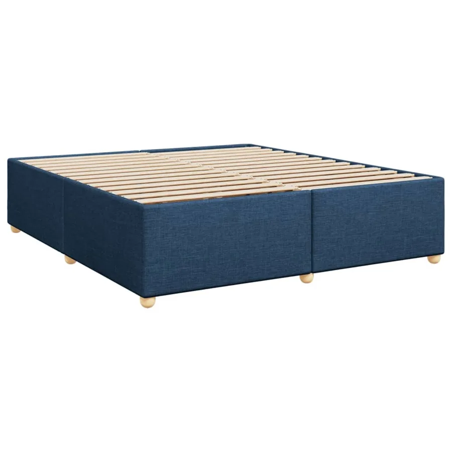 Sommier à lattes de lit avec matelas Bleu 200x200 cm Tissu - 10