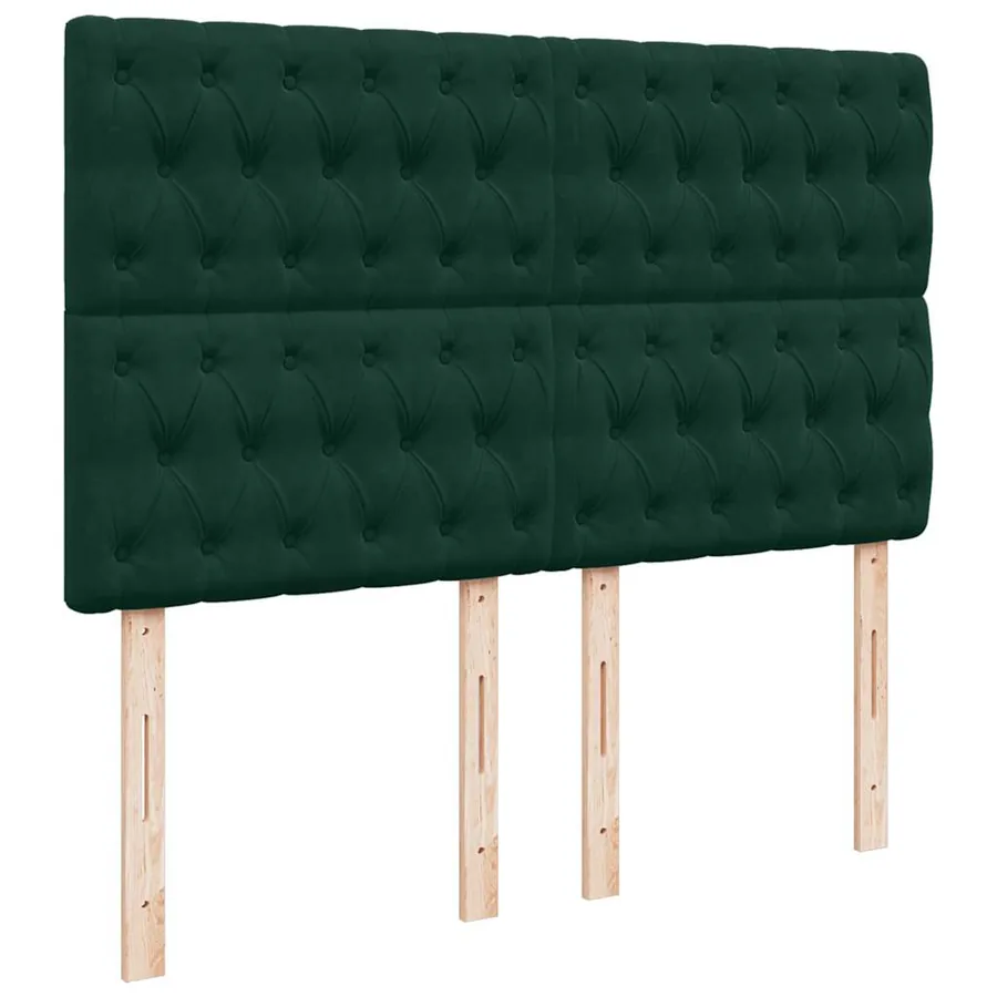 Sommier à lattes de lit et matelas Vert foncé 140x190cm Velours - 9