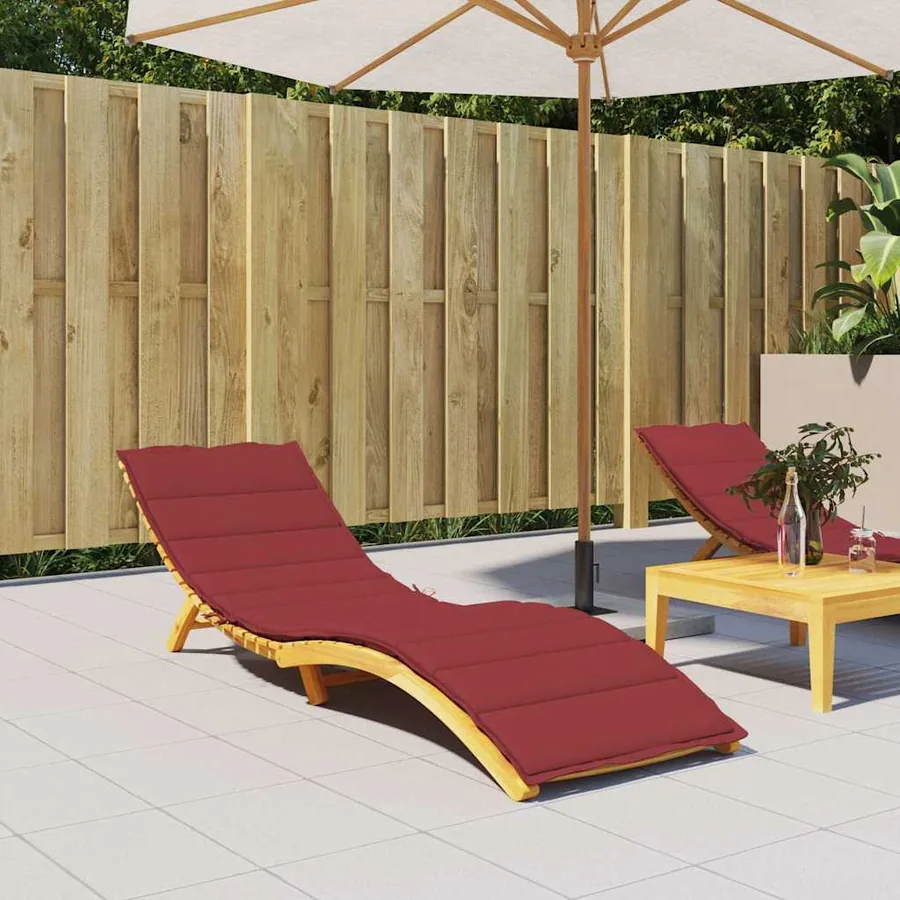 Coussin de chaise longue rouge bordeaux 200x60x3cm tissu oxford