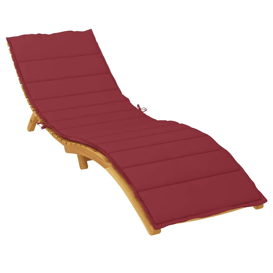 Coussin de chaise longue rouge bordeaux 200x60x3cm tissu oxford - 3