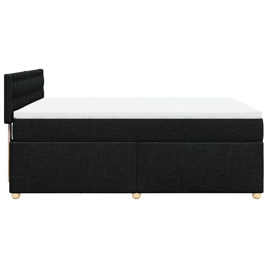 Sommier à lattes de lit avec matelas Noir 140x200 cm Tissu - 7
