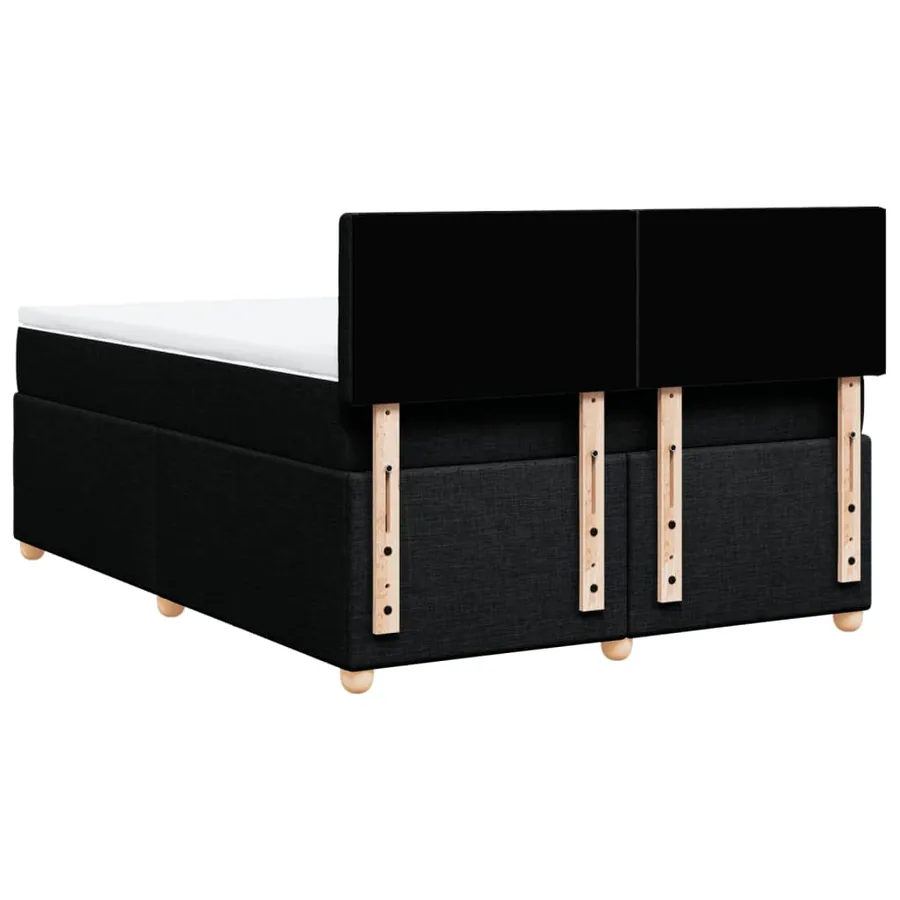 Sommier à lattes de lit avec matelas Noir 140x200 cm Tissu - 8