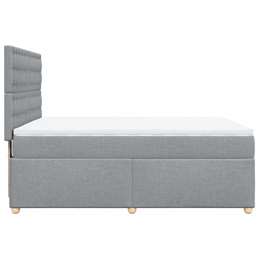 Sommier à lattes de lit avec matelas Gris clair 140x190cm Tissu - 5