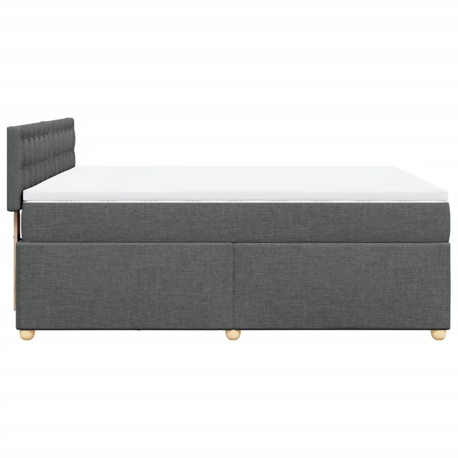 Sommier à lattes de lit avec matelas Gris foncé 160x200cm Tissu - 7