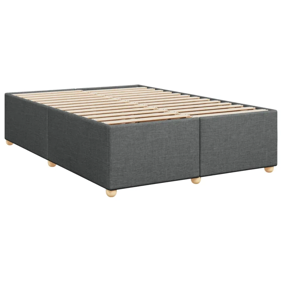 Sommier à lattes de lit avec matelas Gris foncé 160x200cm Tissu - 9