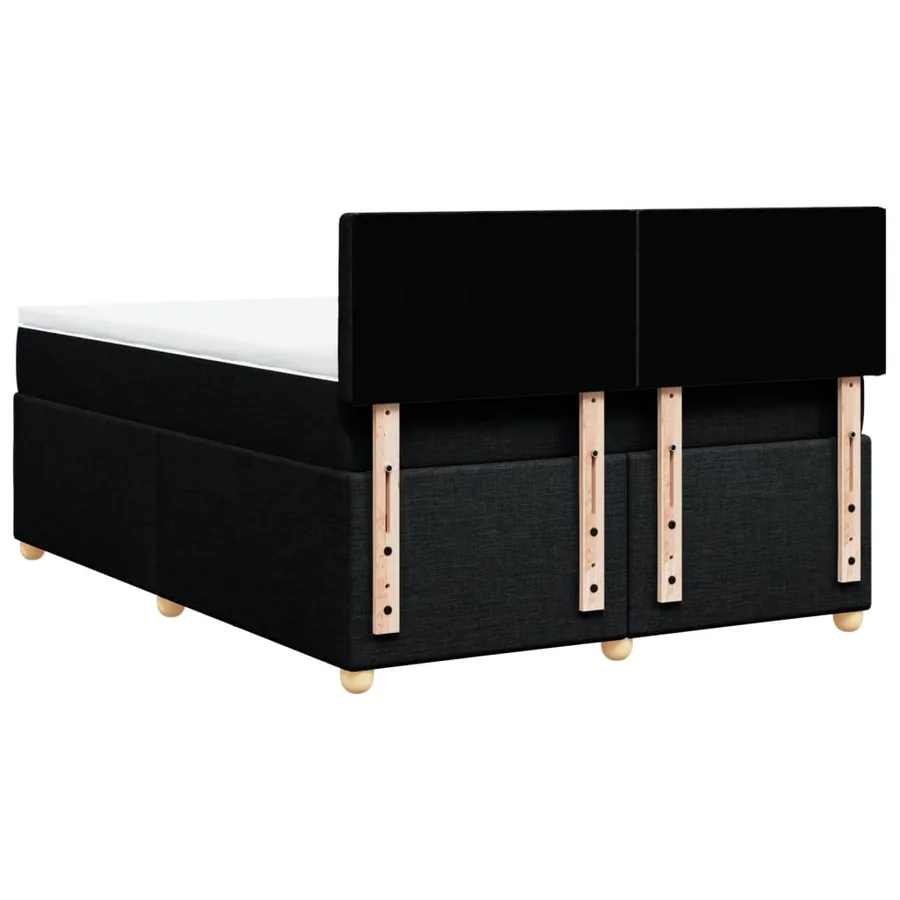 Sommier à lattes de lit avec matelas Noir 140x190 cm Tissu - 8