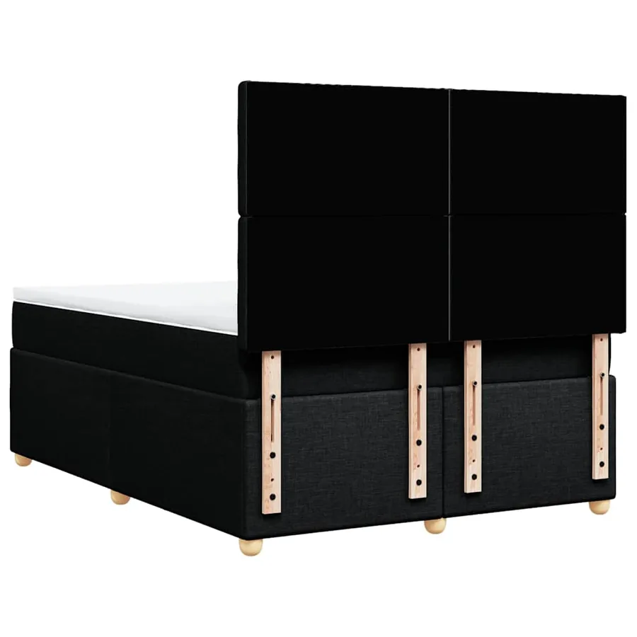 Sommier à lattes de lit avec matelas Noir 160x200 cm Tissu - 8
