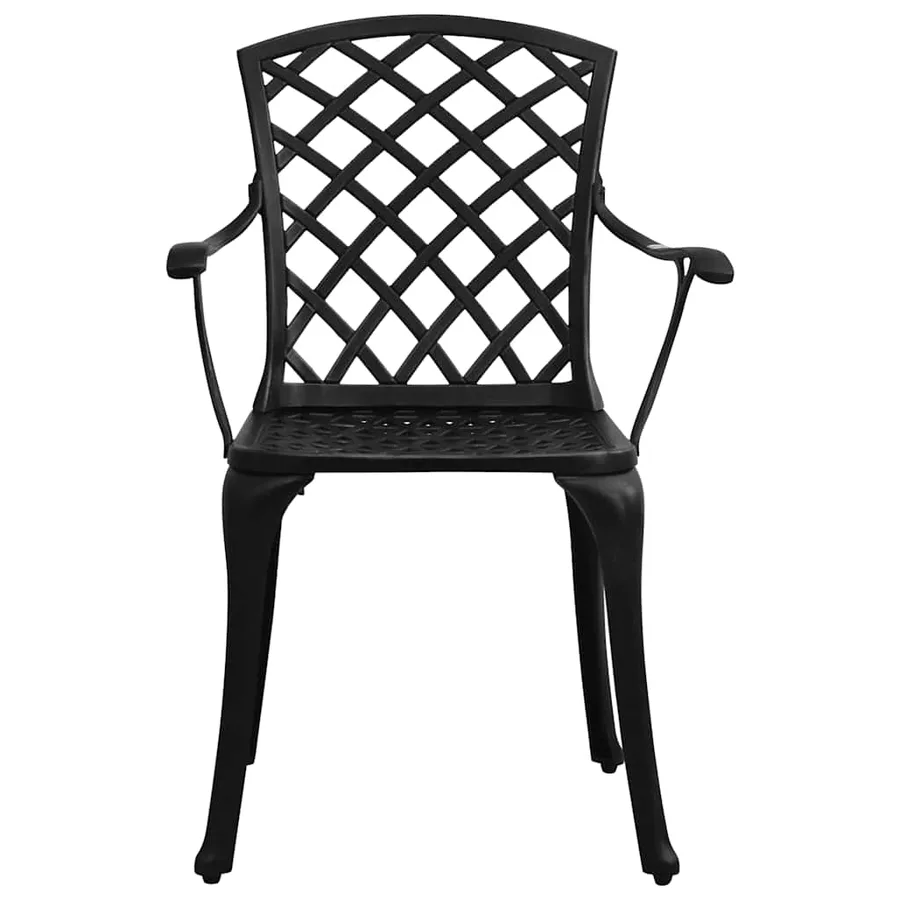 Chaises de jardin lot de 4 Aluminium coulé Noir - 3