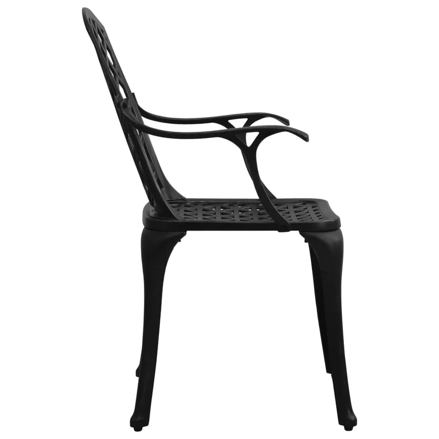 Chaises de jardin lot de 4 Aluminium coulé Noir - 4