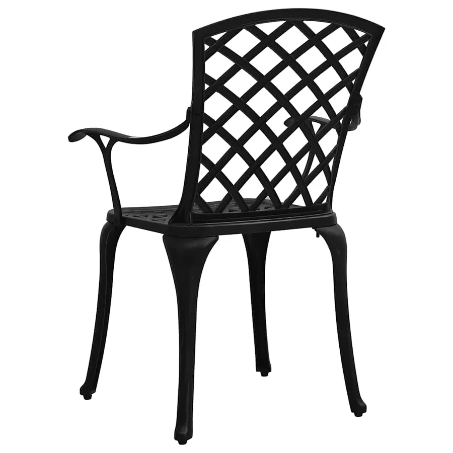 Chaises de jardin lot de 4 Aluminium coulé Noir - 5