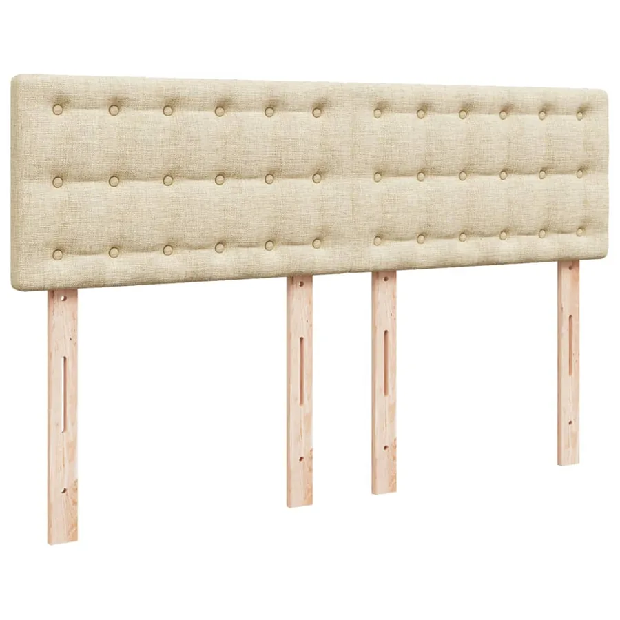 Sommier à lattes de lit avec matelas Crème 160x200 cm Tissu - 12